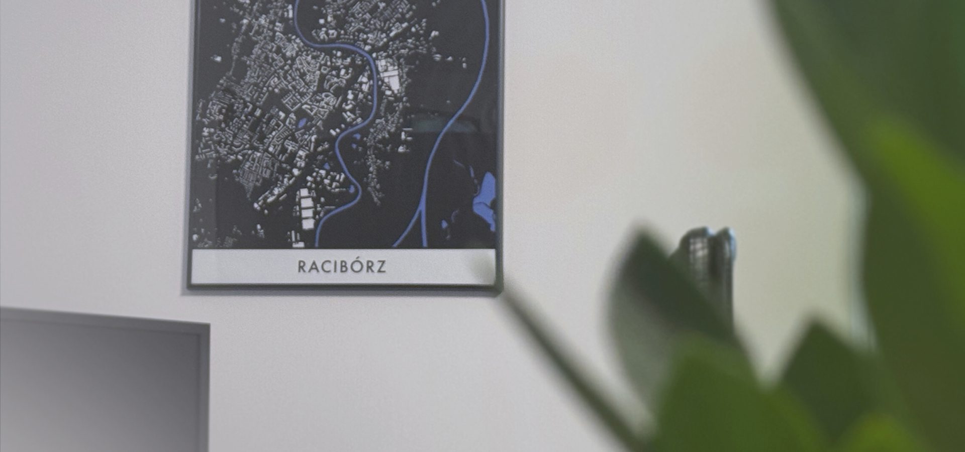 Plakat ZETS z mapą Raciborza