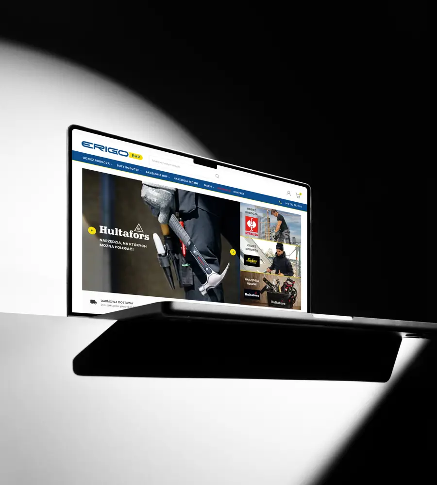 Strona internetowa dla sklepu z asortymentem BHP.