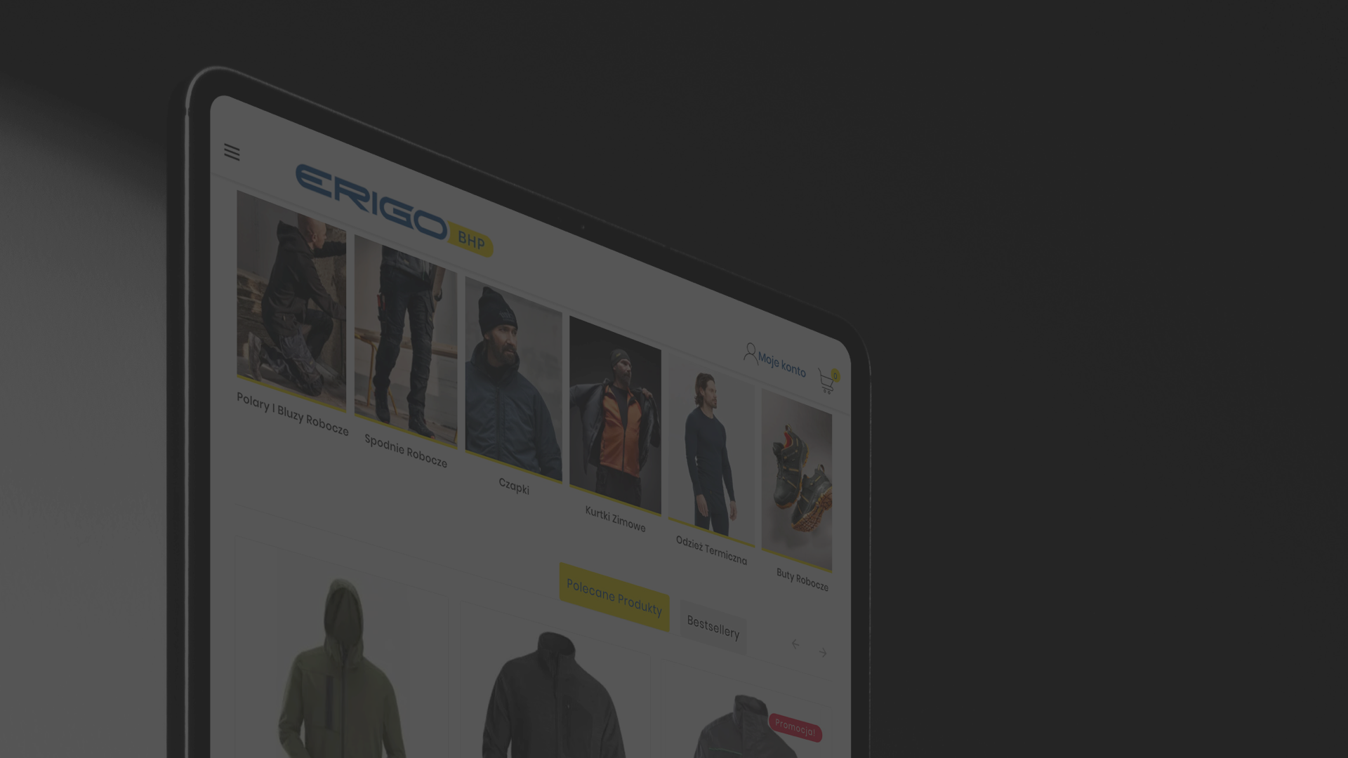 Sklep internetowy ERIGO BHP - grafika baner.
