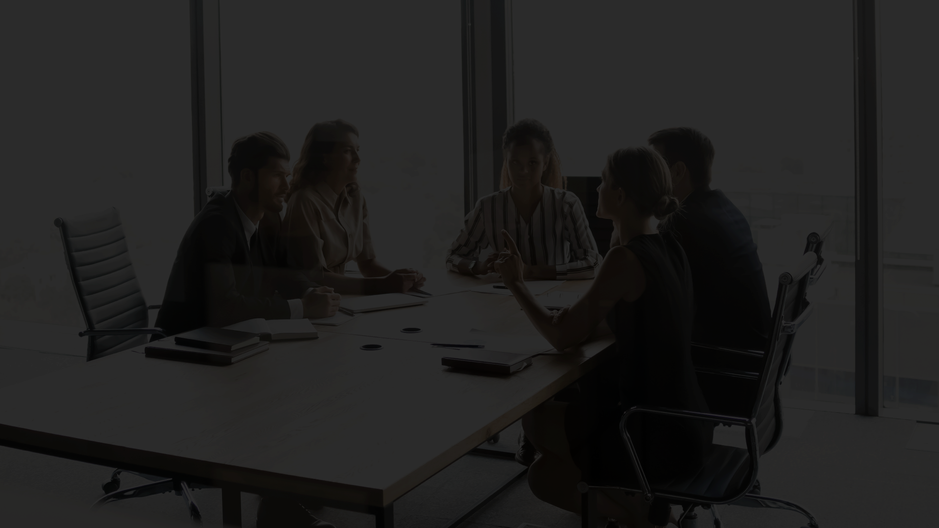 Ludzie w biurze na spotkaniu - grafika.