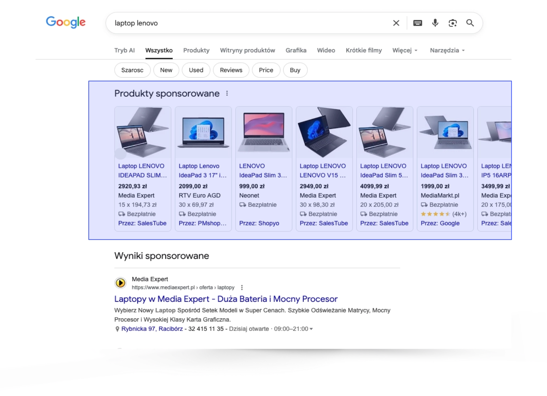 Kampanie produktowe PLA (Google Shopping)